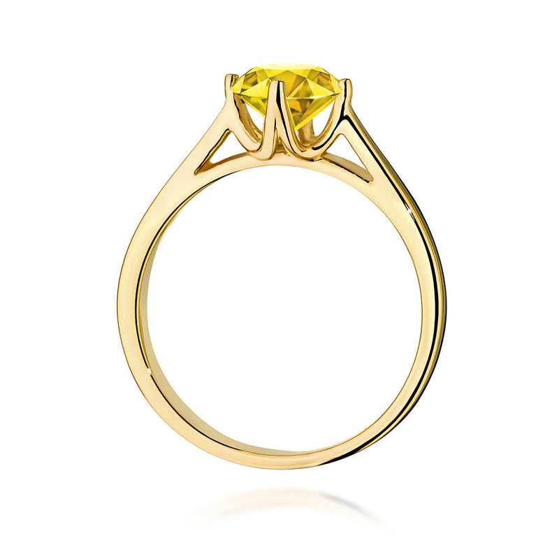 Inel Aur 14K cu Diamant Galben de Laborator 1.00 ct, imaginea 3 din 12