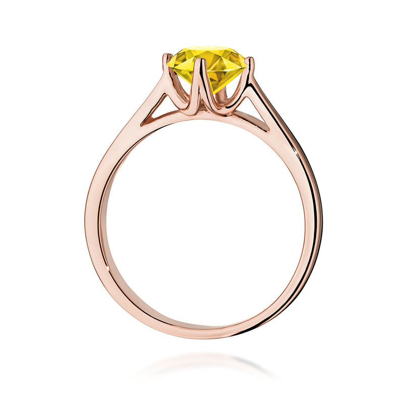 Inel Aur 14K cu Diamant Galben de Laborator 1.00 ct, imaginea 7 din 12