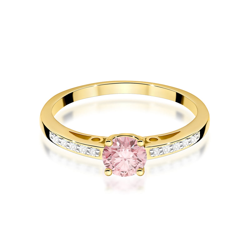 Inel Aur 9K cu Diamante Roz de Laborator 0.55 ct, imaginea 2 din 8