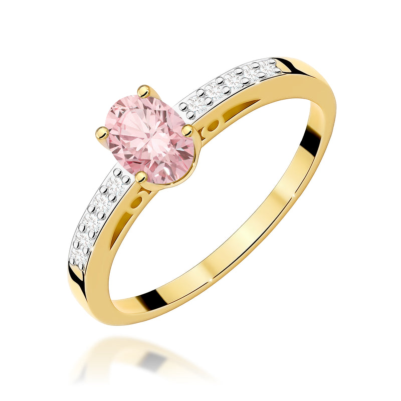 Inel Aur 9K cu Diamante Roz de Laborator 0.55 ct — Aur galben