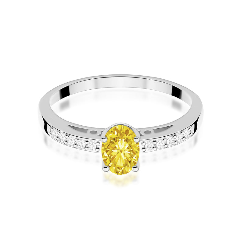 Inel Aur 9K cu Diamante Galbene de Laborator 0.55 ct, imaginea 5 din 6