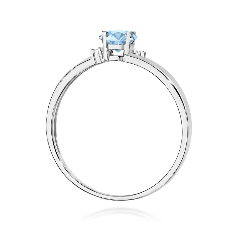 Inel Aur 9K cu Diamante Albastre de Laborator 0.53 ct, imaginea 7 din 8