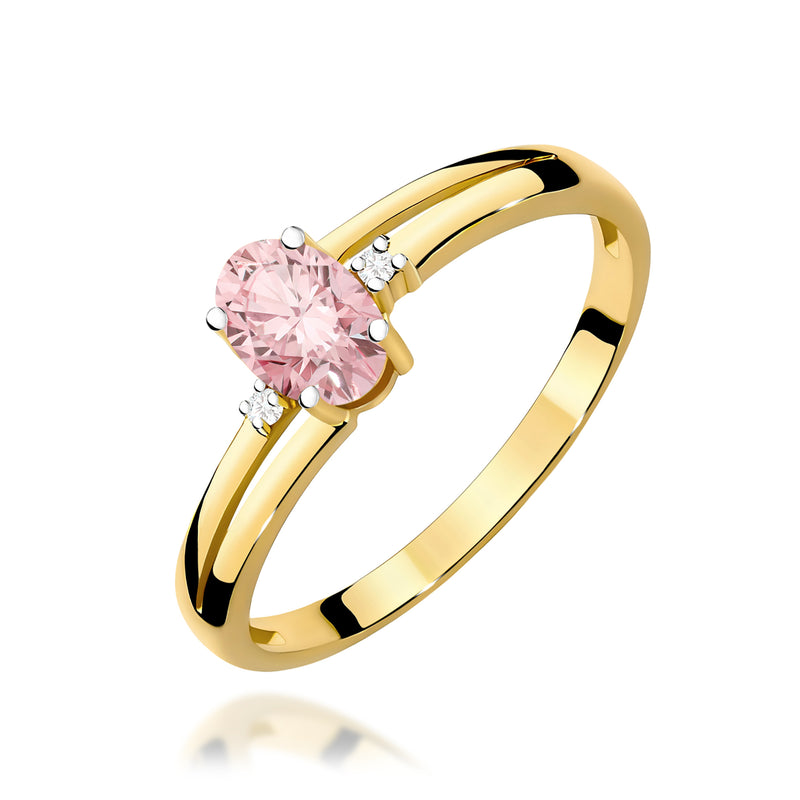 Inel Aur 9K cu Diamante Roz de Laborator 0.53 ct — Aur galben