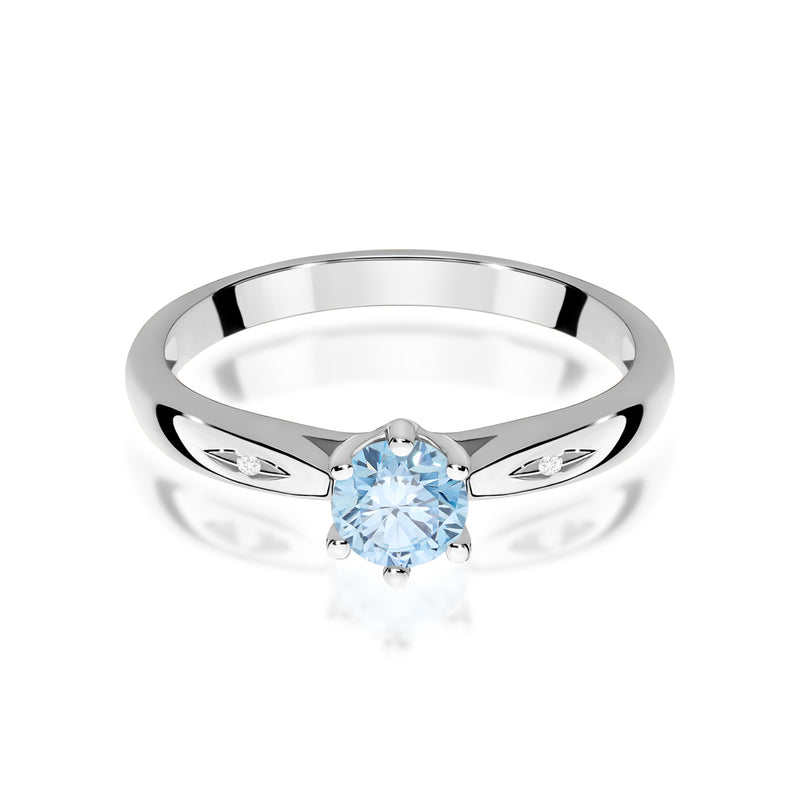 Inel Aur 9K cu Diamante Albastre de Laborator 0.51 ct, imaginea 6 din 8