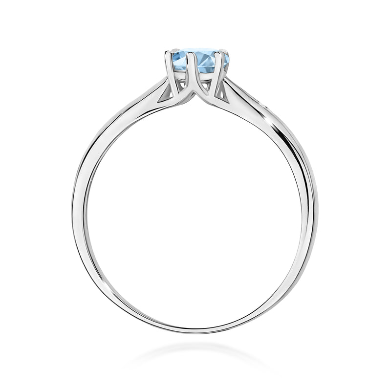 Inel Aur 9K cu Diamante Albastre de Laborator 0.51 ct, imaginea 7 din 8