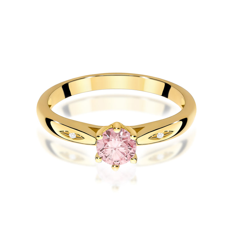 Inel Aur 9K cu Diamante Roz de Laborator 0.51 ct, imaginea 2 din 8