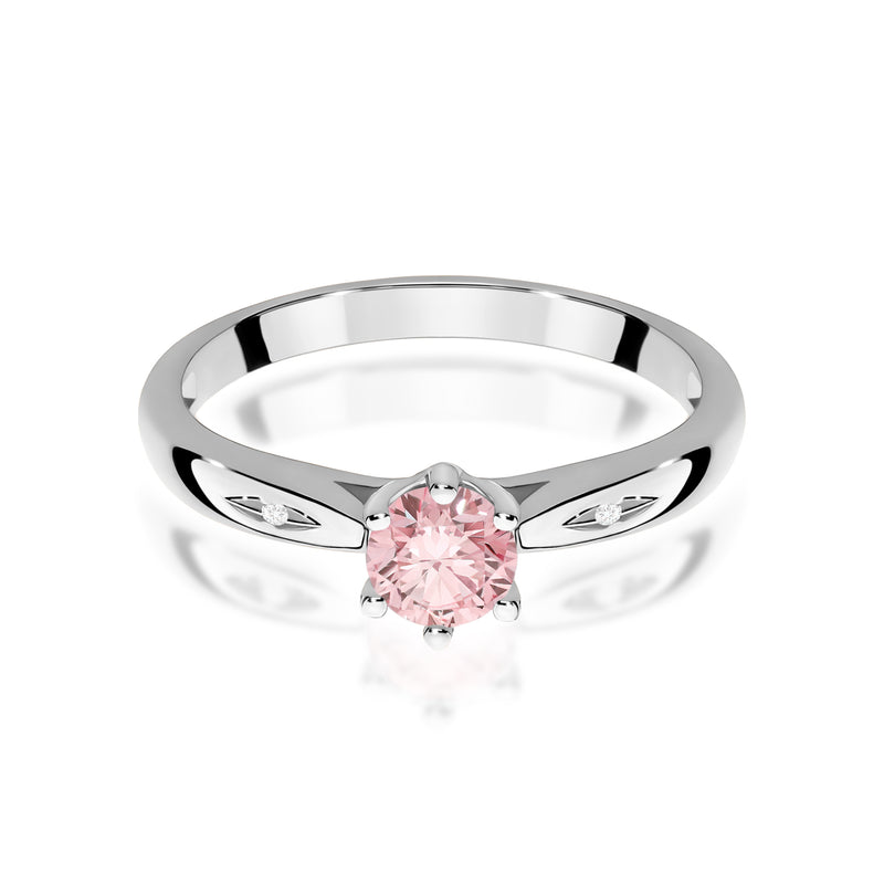 Inel Aur 9K cu Diamante Roz de Laborator 0.51 ct, imaginea 6 din 8