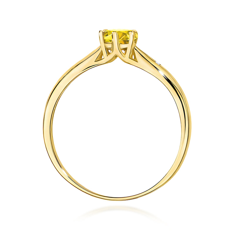 Inel Aur 9K cu Diamante Galbene de Laborator 0.51 ct, imaginea 3 din 8