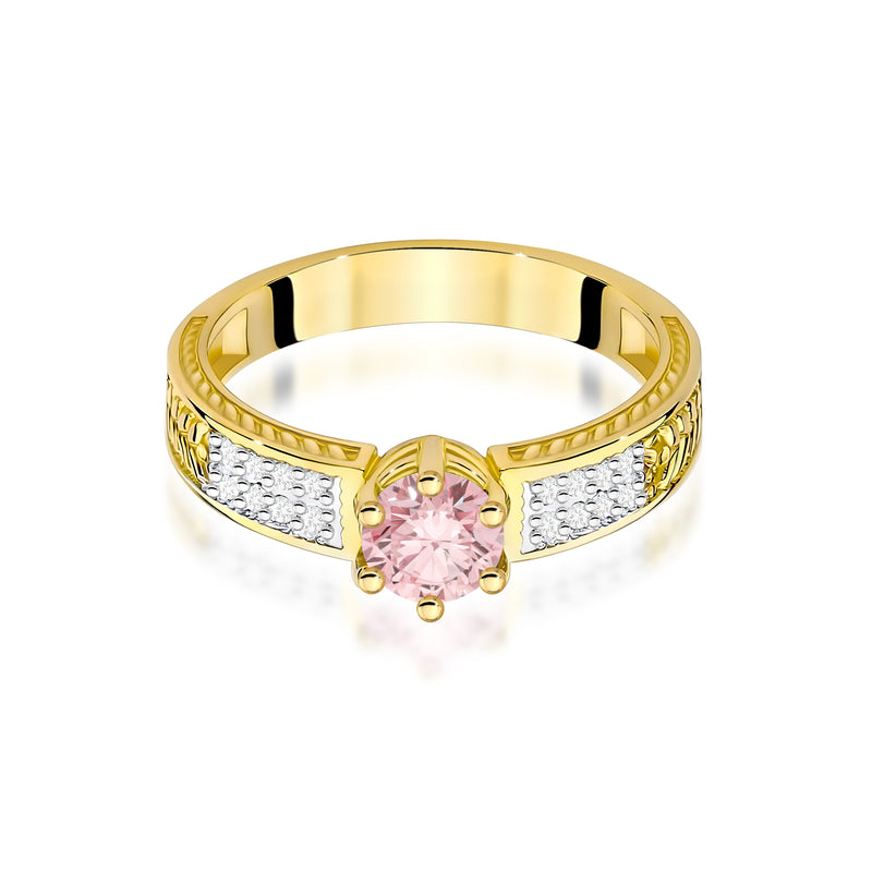 Inel Aur 9K cu Diamante Roz de Laborator 0.58 ct, imaginea 2 din 8
