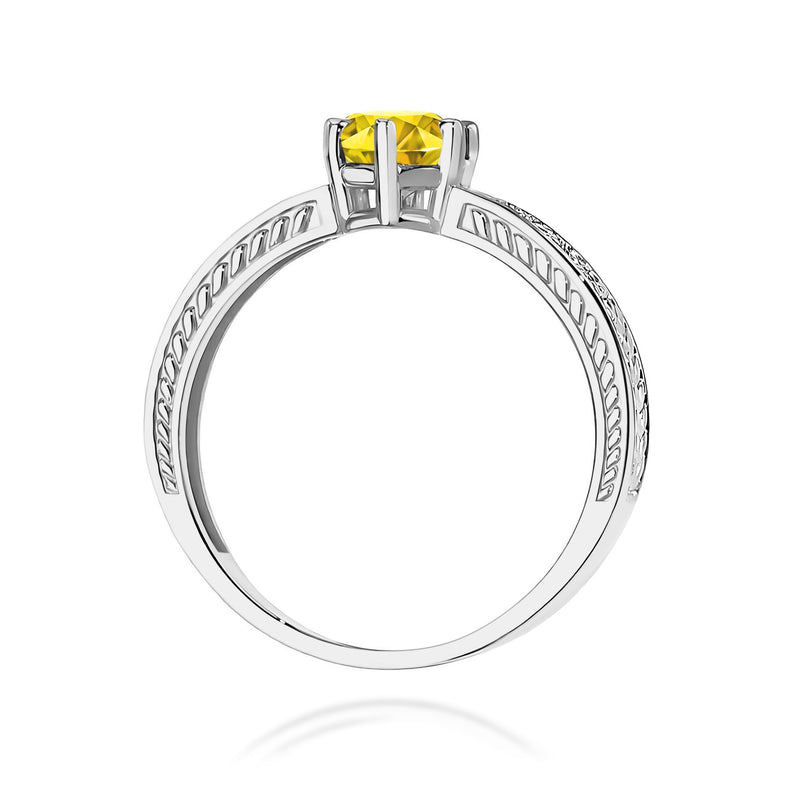 Inel Aur 9K cu Diamante Galbene de Laborator 0.58 ct, imaginea 7 din 8