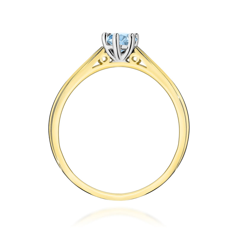 Inel Aur 9K cu Diamant Albastru de Laborator 0.30 ct, imaginea 3 din 8
