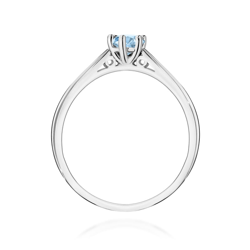 Inel Aur 9K cu Diamant Albastru de Laborator 0.30 ct, imaginea 7 din 8