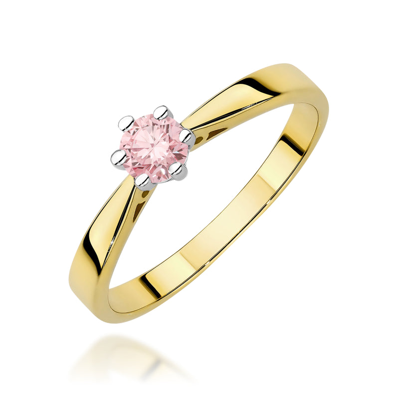 Inel Aur 9K cu Diamant Roz de Laborator 0.30 ct — Aur galben