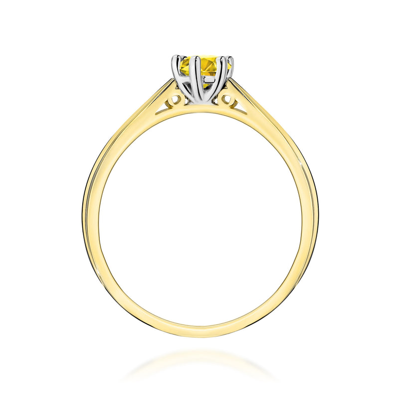 Inel Aur 9K cu Diamant Galben de Laborator 0.30 ct, imaginea 3 din 8