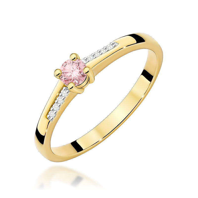 Inel Aur 9K cu Diamante Roz de Laborator 0.19 ct — Aur galben
