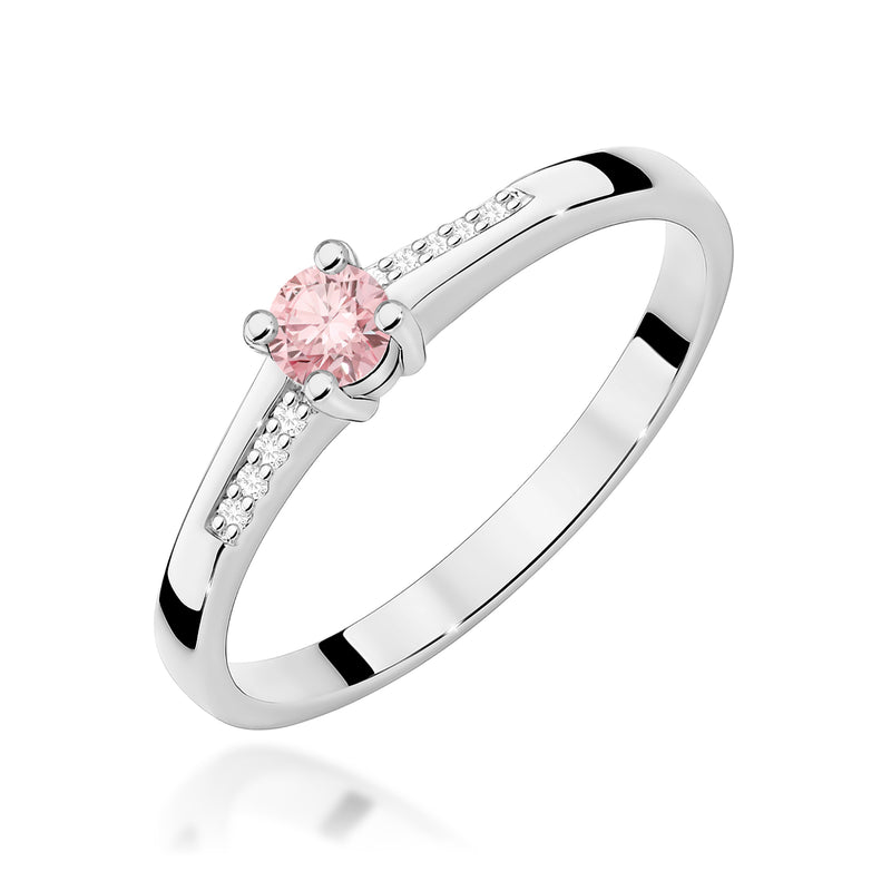 Inel Aur 9K cu Diamante Roz de Laborator 0.19 ct, imaginea 5 din 8