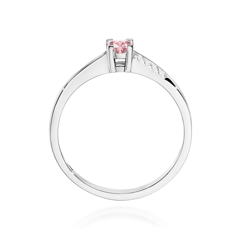 Inel Aur 9K cu Diamante Roz de Laborator 0.19 ct, imaginea 7 din 8