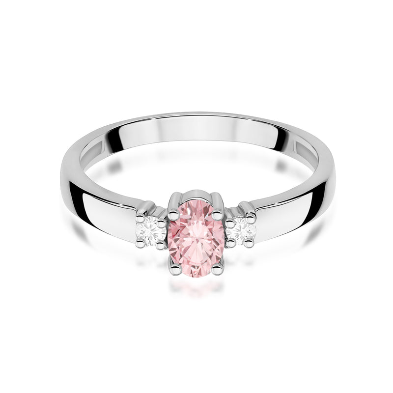 Inel Aur 9K cu Diamante Roz de Laborator 0.58 ct, imaginea 2 din 4