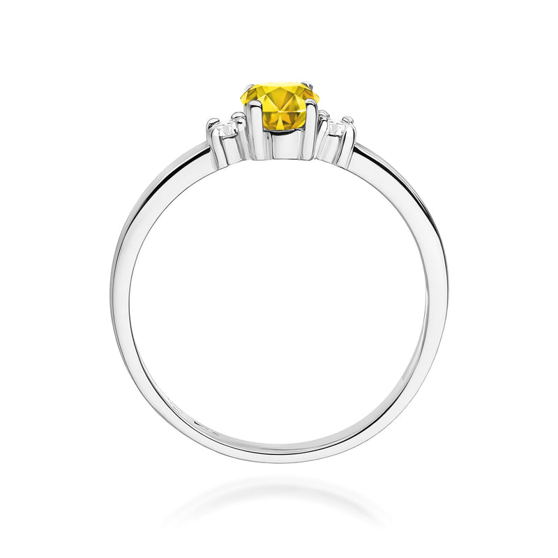 Inel Aur 9K cu Diamante Galbene de Laborator 0.58 ct, imaginea 7 din 8