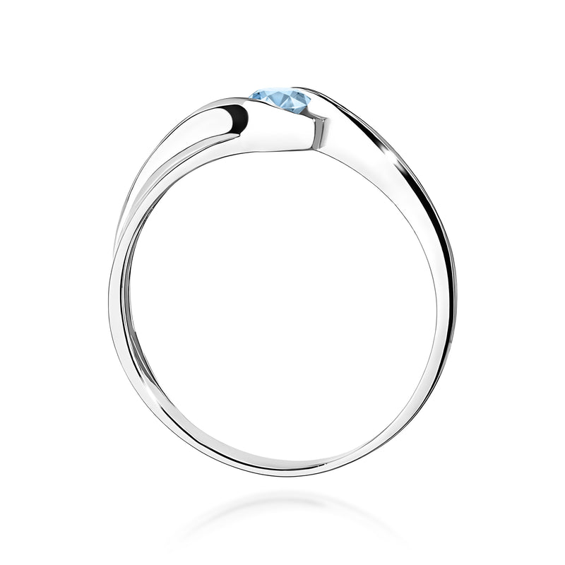 Inel Aur 9K cu Diamant Albastru de Laborator 0.15 ct, imaginea 7 din 8