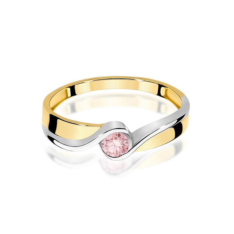 Inel Aur 9K cu Diamant Roz de Laborator 0.15 ct, imaginea 2 din 8