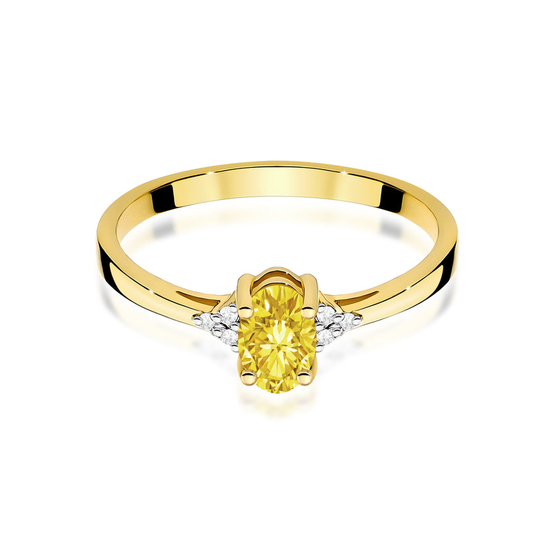 Inel Aur 9K cu Diamante Galbene de Laborator 0.65 ct, imaginea 2 din 8