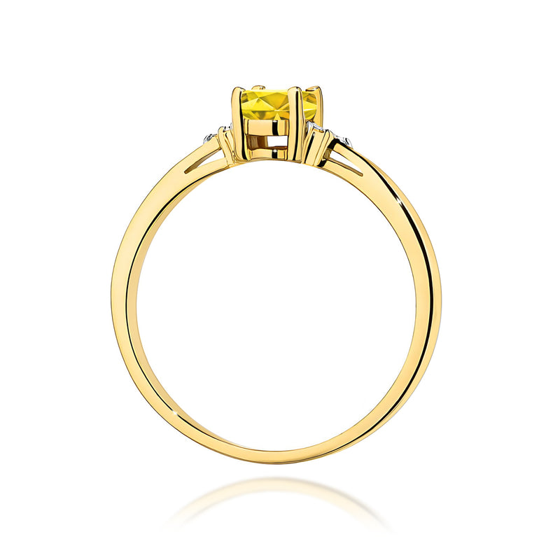 Inel Aur 9K cu Diamante Galbene de Laborator 0.65 ct, imaginea 3 din 8