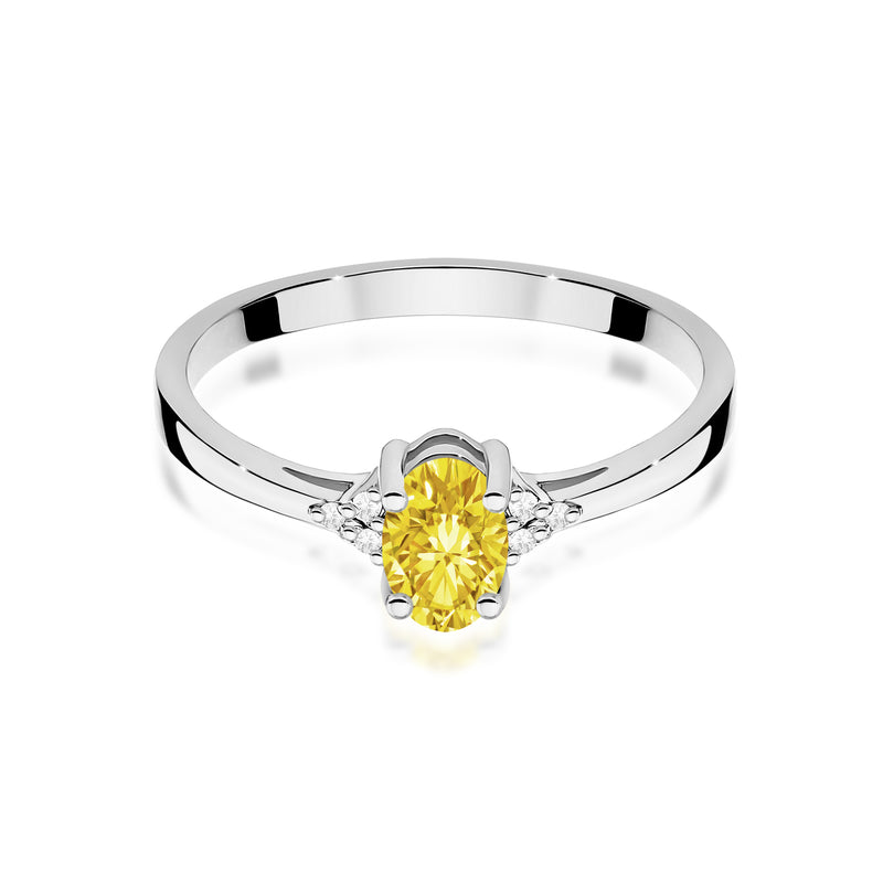 Inel Aur 9K cu Diamante Galbene de Laborator 0.65 ct, imaginea 6 din 8