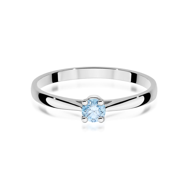 Inel Aur 9K cu Diamant Albastru de Laborator 0.15 ct, imaginea 6 din 8