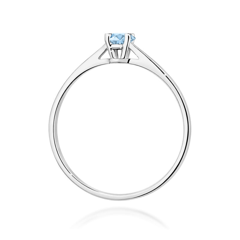 Inel Aur 9K cu Diamant Albastru de Laborator 0.15 ct, imaginea 7 din 8