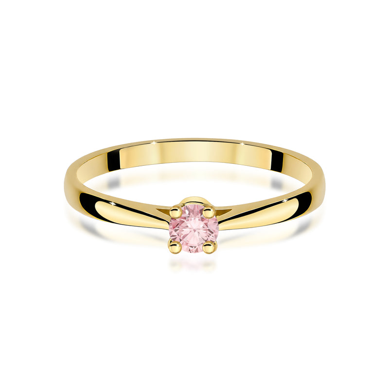Inel Aur 9K cu Diamant Roz de Laborator 0.15 ct, imaginea 2 din 8