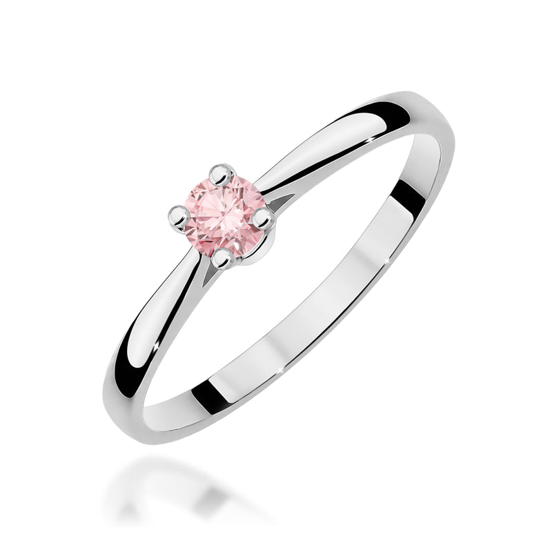 Inel Aur 9K cu Diamant Roz de Laborator 0.15 ct, imaginea 5 din 8
