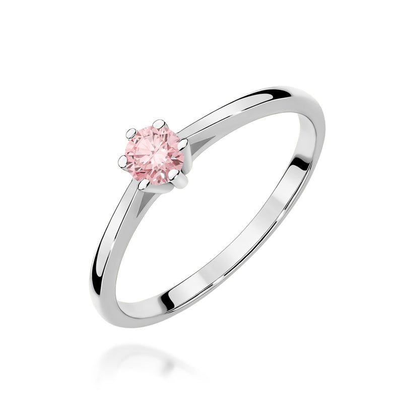 Inel Aur 9K cu Diamant Roz de Laborator 0.15 ct, imaginea 5 din 8
