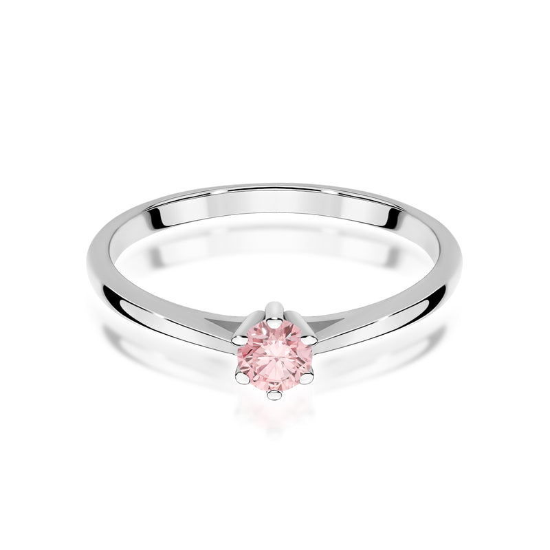 Inel Aur 9K cu Diamant Roz de Laborator 0.15 ct, imaginea 6 din 8