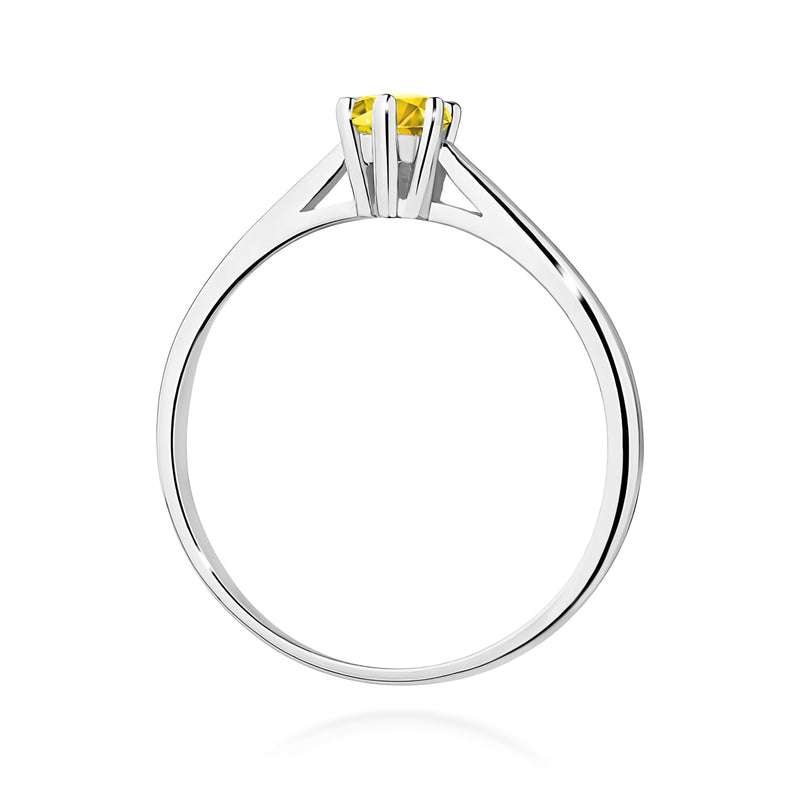 Inel Aur 9K cu Diamant Galben de Laborator 0.15 ct, imaginea 7 din 8