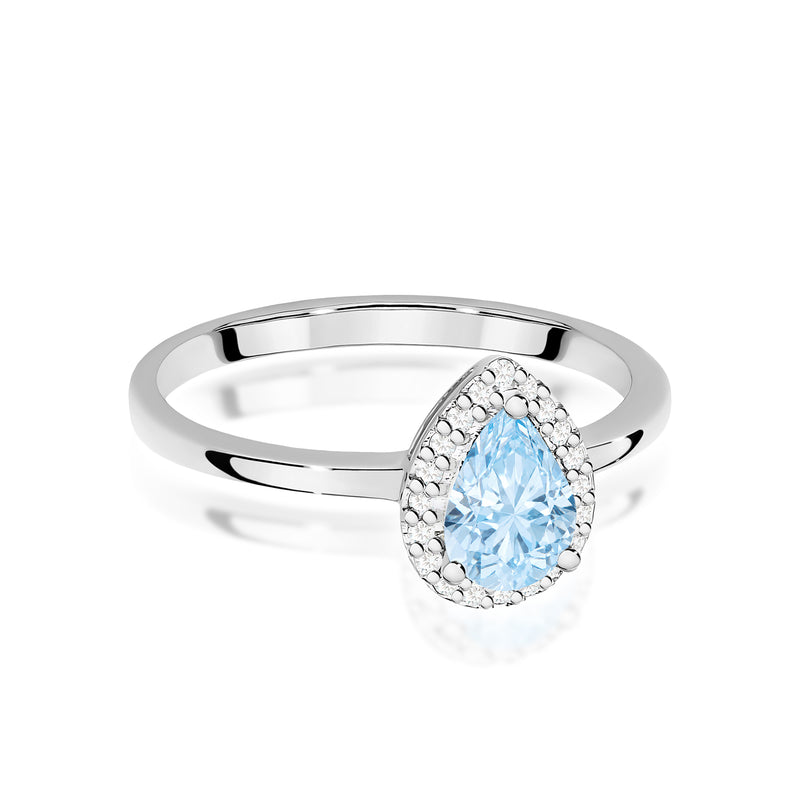Inel Aur 9K cu Diamante Albastre de Laborator 0.60 ct, imaginea 6 din 8