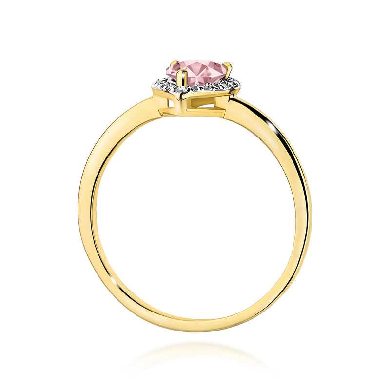 Inel Aur 9K cu Diamante Roz de Laborator 0.60 ct, imaginea 3 din 8