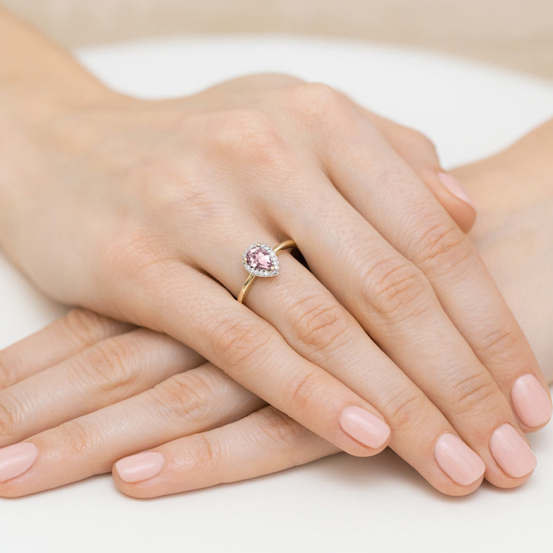 Inel Aur 9K cu Diamante Roz de Laborator 0.60 ct, imaginea 4 din 8
