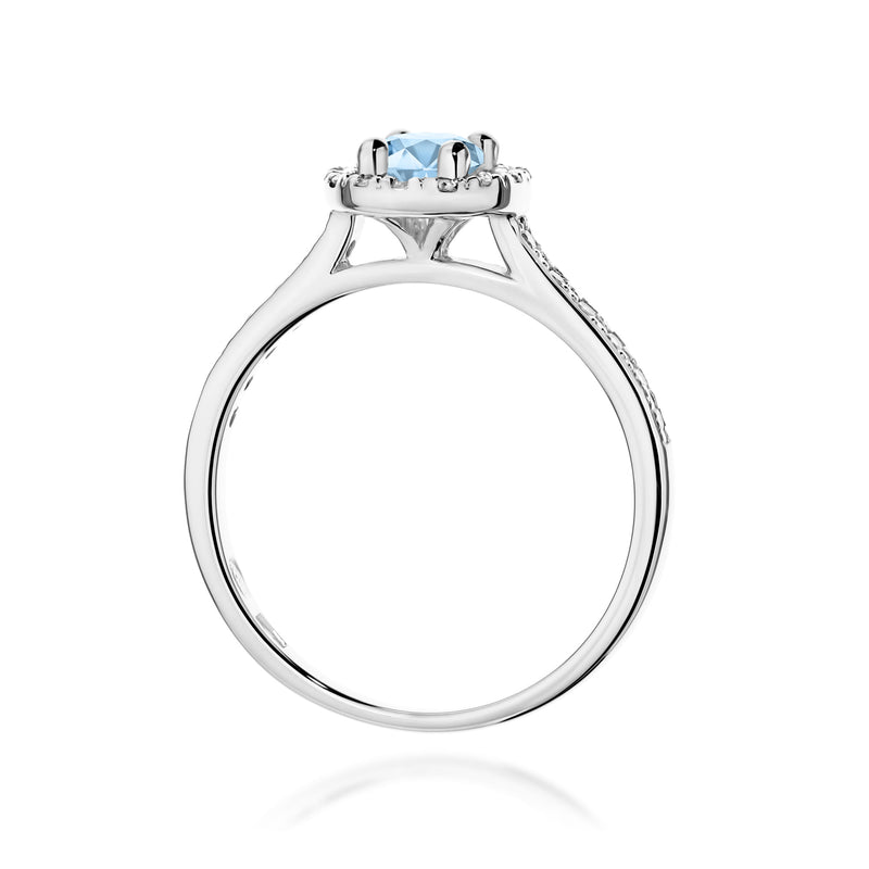 Inel Aur 9K cu Diamante Albastre de Laborator 0.72 ct, imaginea 7 din 8