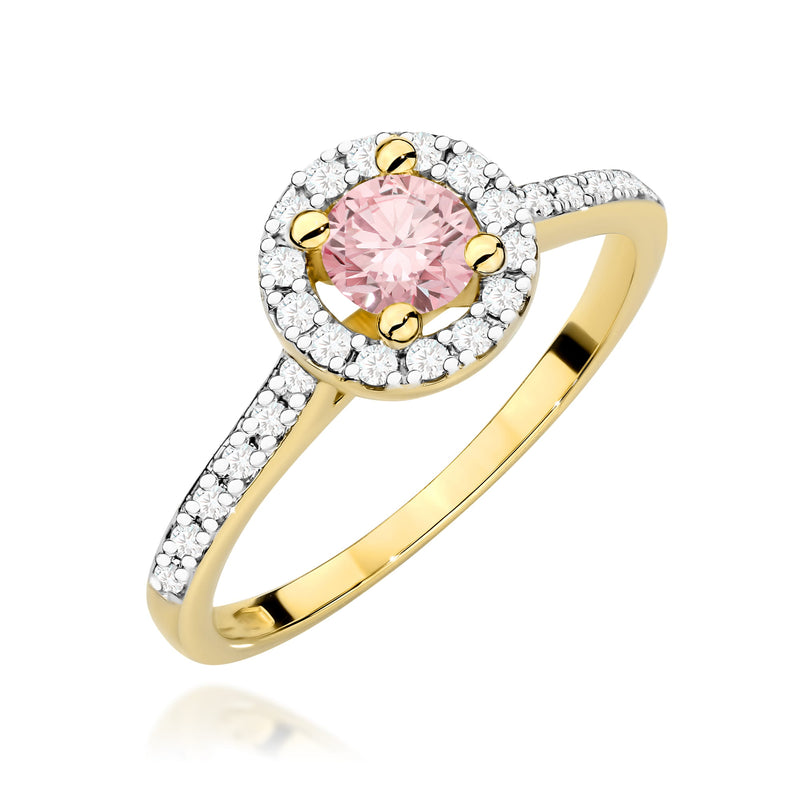 Inel Aur 9K cu Diamante Roz de Laborator 0.72 ct — Aur galben