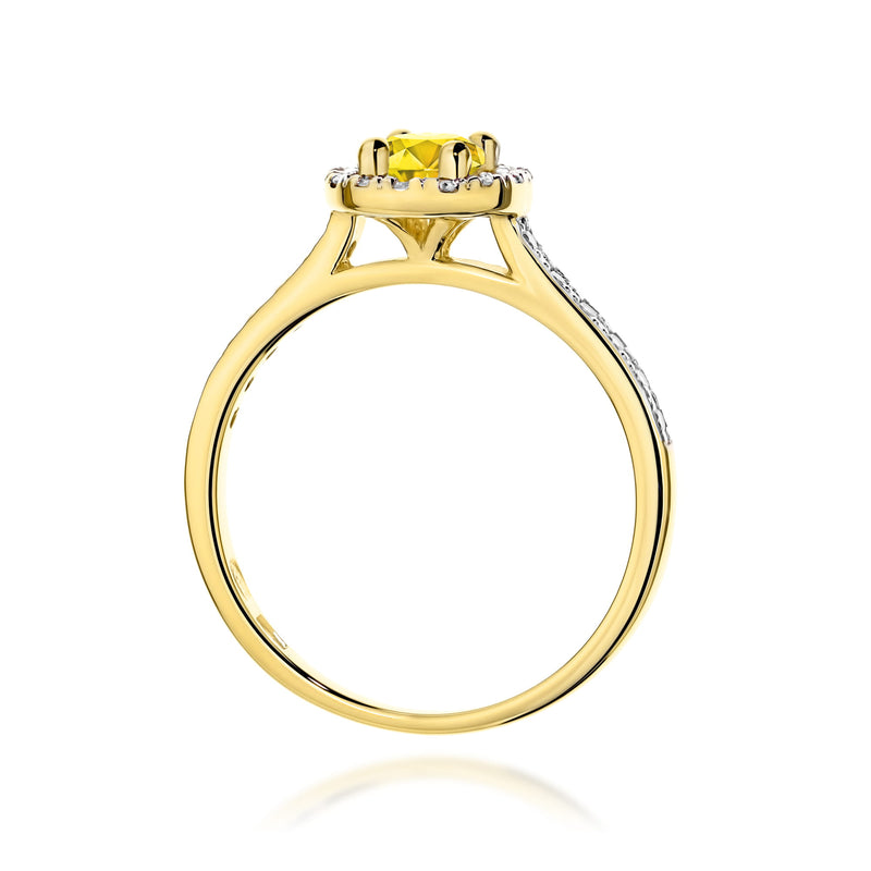 Inel Aur 9K cu Diamante Galbene de Laborator 0.72 ct, imaginea 3 din 8