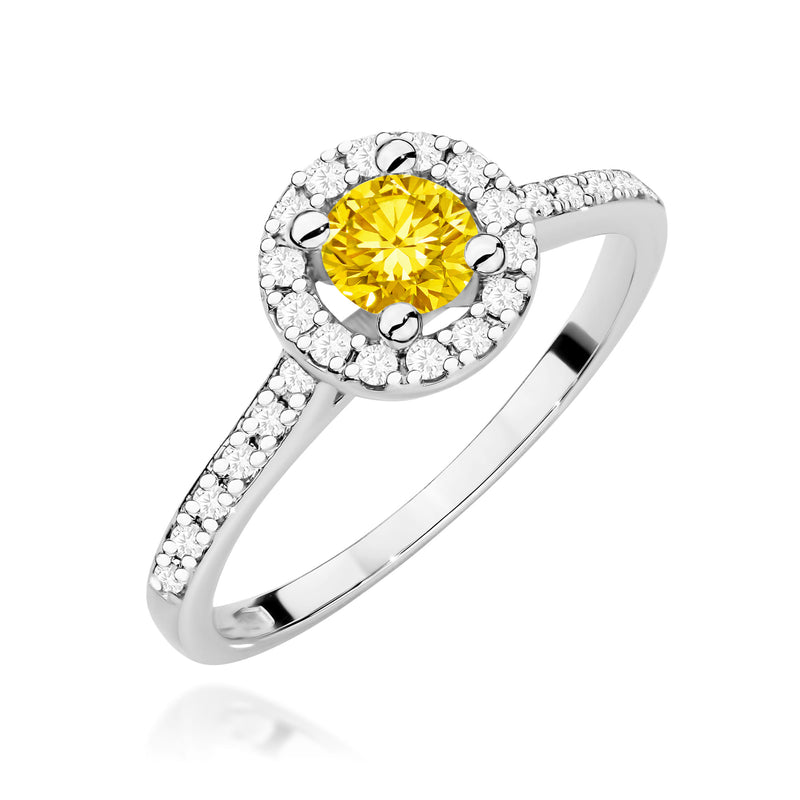 Inel Aur 9K cu Diamante Galbene de Laborator 0.72 ct, imaginea 5 din 8