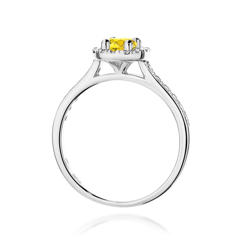 Inel Aur 9K cu Diamante Galbene de Laborator 0.72 ct, imaginea 7 din 8