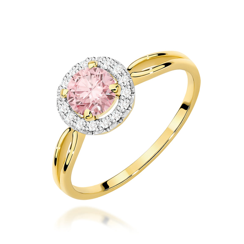 Inel Aur 9K cu Diamante Roz de Laborator 0.58 ct — Aur galben