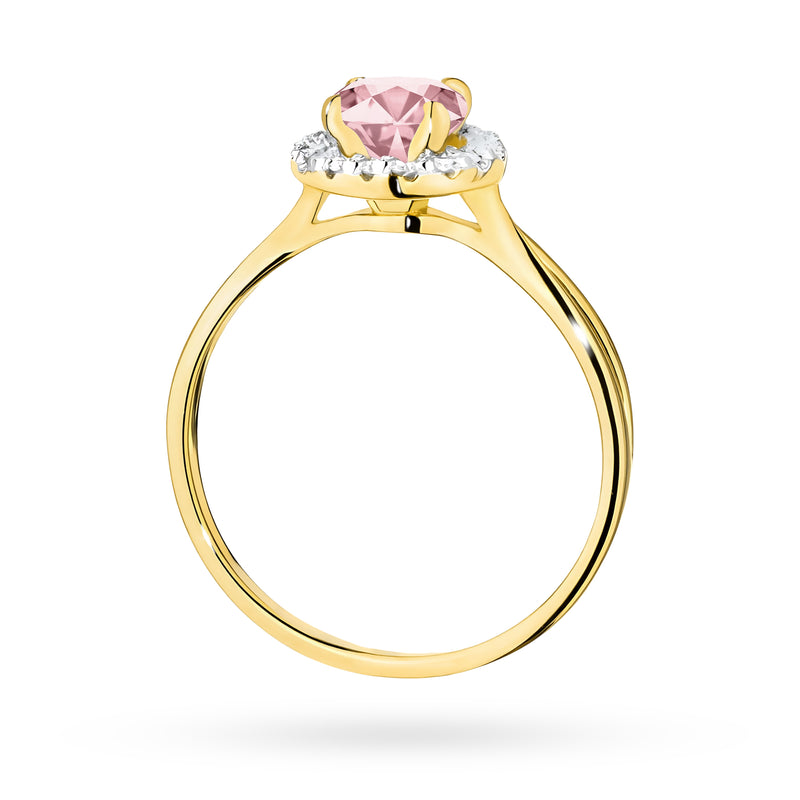 Inel Aur 9K cu Diamante Roz de Laborator 0.58 ct, imaginea 3 din 8