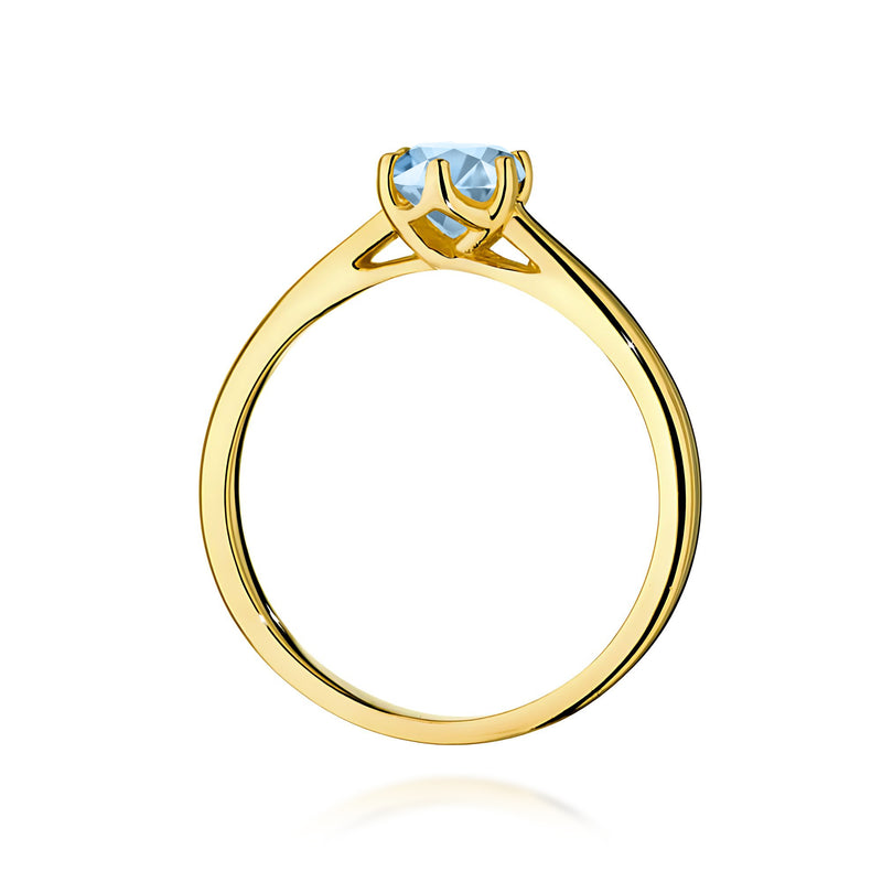 Inel Aur 9K cu Diamant Albastru de Laborator 0.50 ct, imaginea 3 din 8