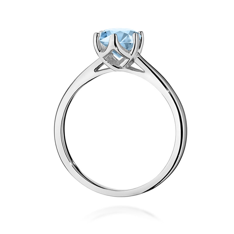 Inel Aur 9K cu Diamant Albastru de Laborator 1.00 ct, imaginea 7 din 8