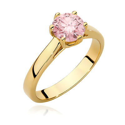 Inel Aur 9K cu Diamant Roz de Laborator 1.00 ct