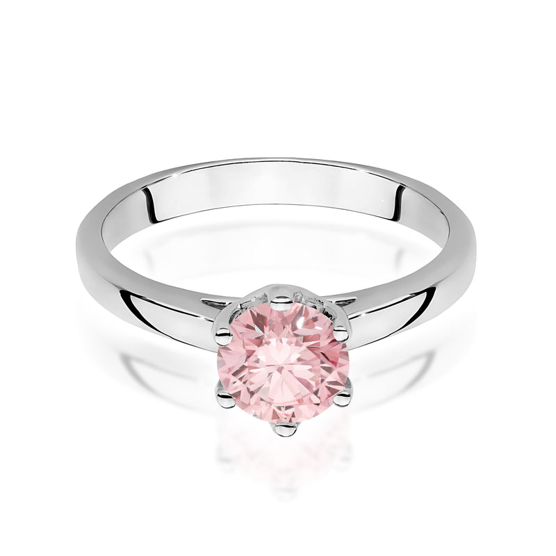 Inel Aur 9K cu Diamant Roz de Laborator 1.00 ct, imaginea 6 din 8