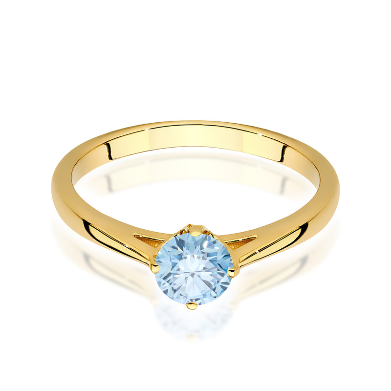 Inel Aur 9K cu Diamant Albastru de Laborator 0.50 ct, imaginea 2 din 8
